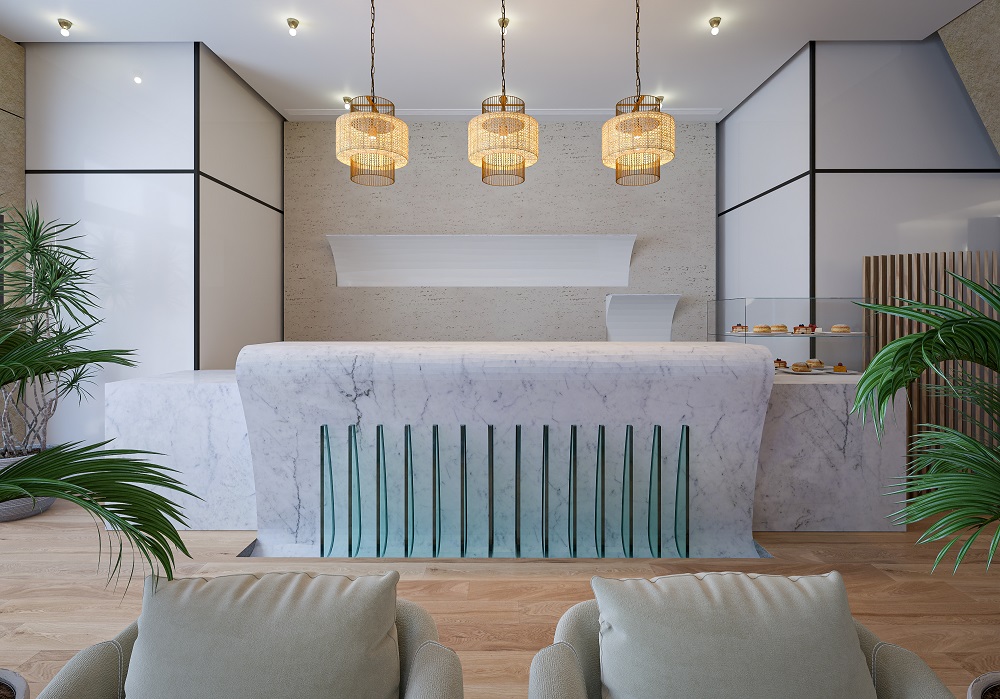 Reception_2023.07.10_Page_12 Reception counter with soothing tones and natural elegance